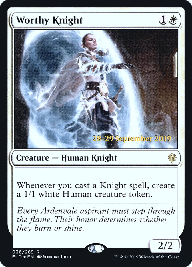 Worthy Knight [Throne of Eldraine Prerelease Promos] | Galaxy Games LLC