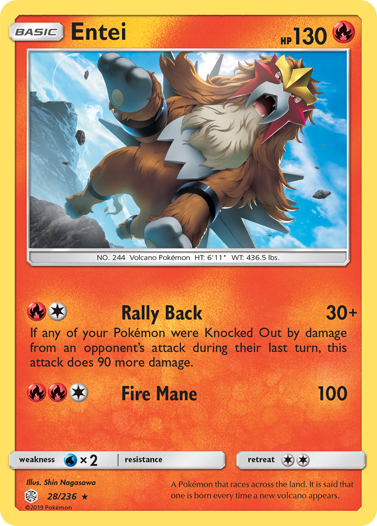 Entei (28/236) [Sun & Moon: Cosmic Eclipse] | Galaxy Games LLC