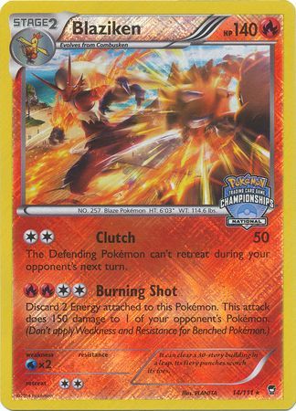 Blaziken (14/111) (National Championship Promo) [XY: Furious Fists] | Galaxy Games LLC