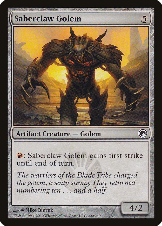 Saberclaw Golem [Scars of Mirrodin] | Galaxy Games LLC