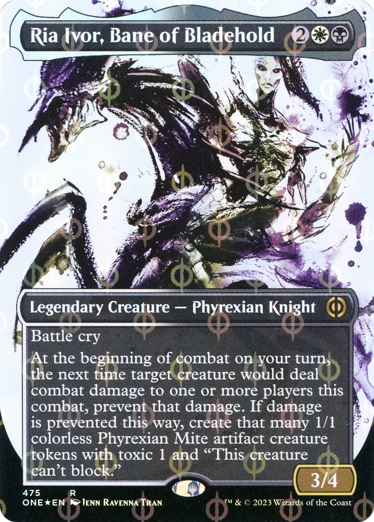 Ria Ivor, Bane of Bladehold (Borderless Ichor Step-and-Compleat Foil) [Phyrexia: All Will Be One] | Galaxy Games LLC