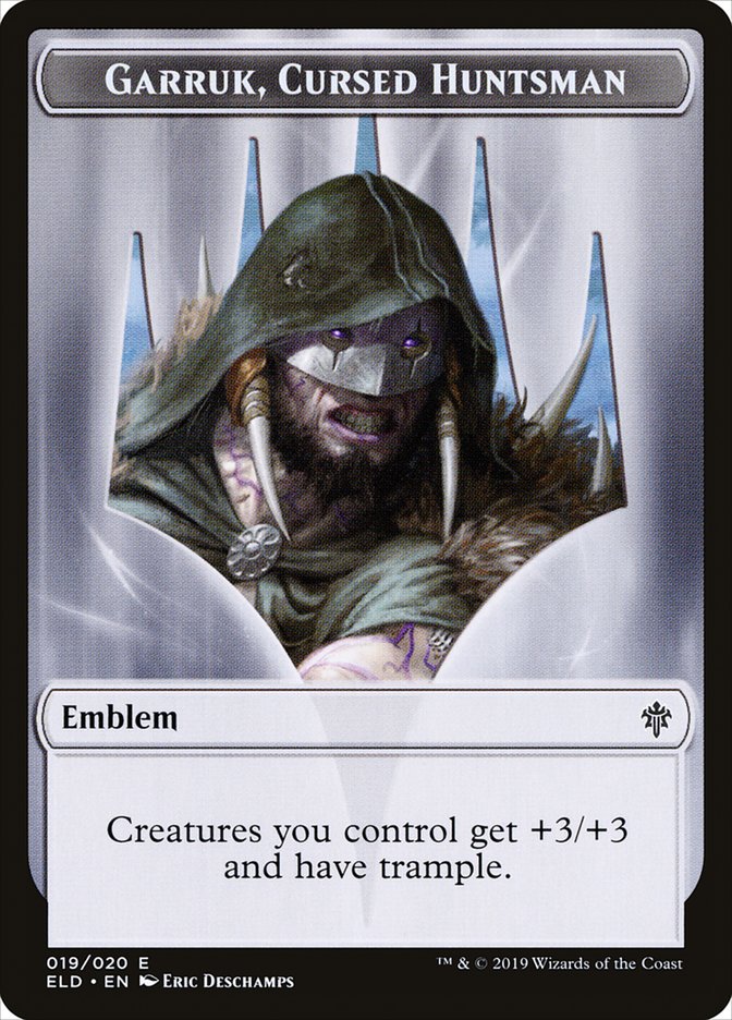 Garruk, Cursed Huntsman Emblem [Throne of Eldraine Tokens] | Galaxy Games LLC