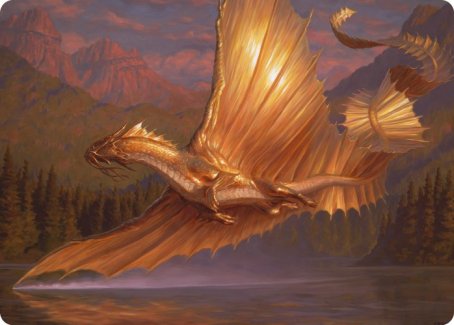 Adult Gold Dragon Art Card [Dungeons & Dragons: Adventures in the Forgotten Realms Art Series] | Galaxy Games LLC