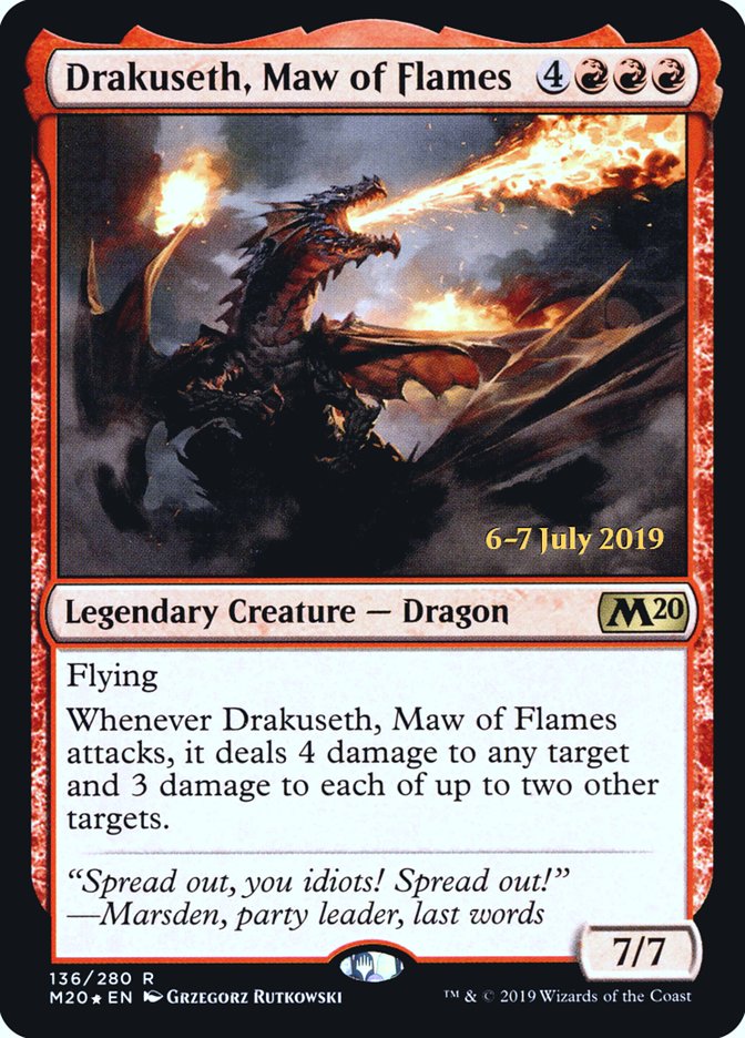 Drakuseth, Maw of Flames [Core Set 2020 Prerelease Promos] | Galaxy Games LLC