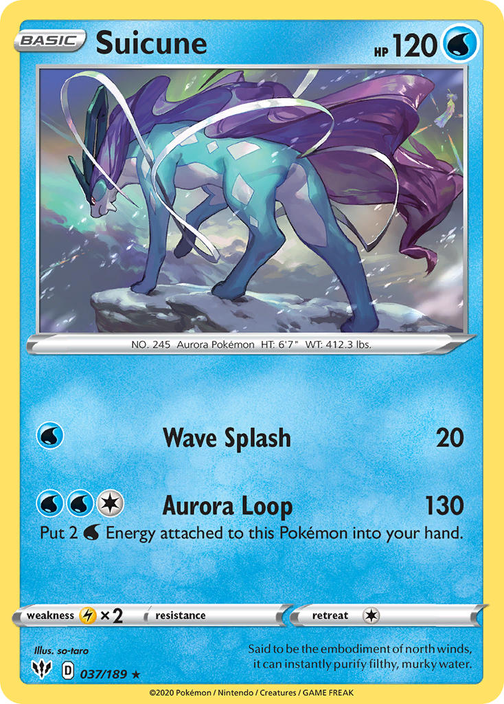 Suicune (037/189) (Theme Deck Exclusive) [Sword & Shield: Darkness Ablaze] | Galaxy Games LLC