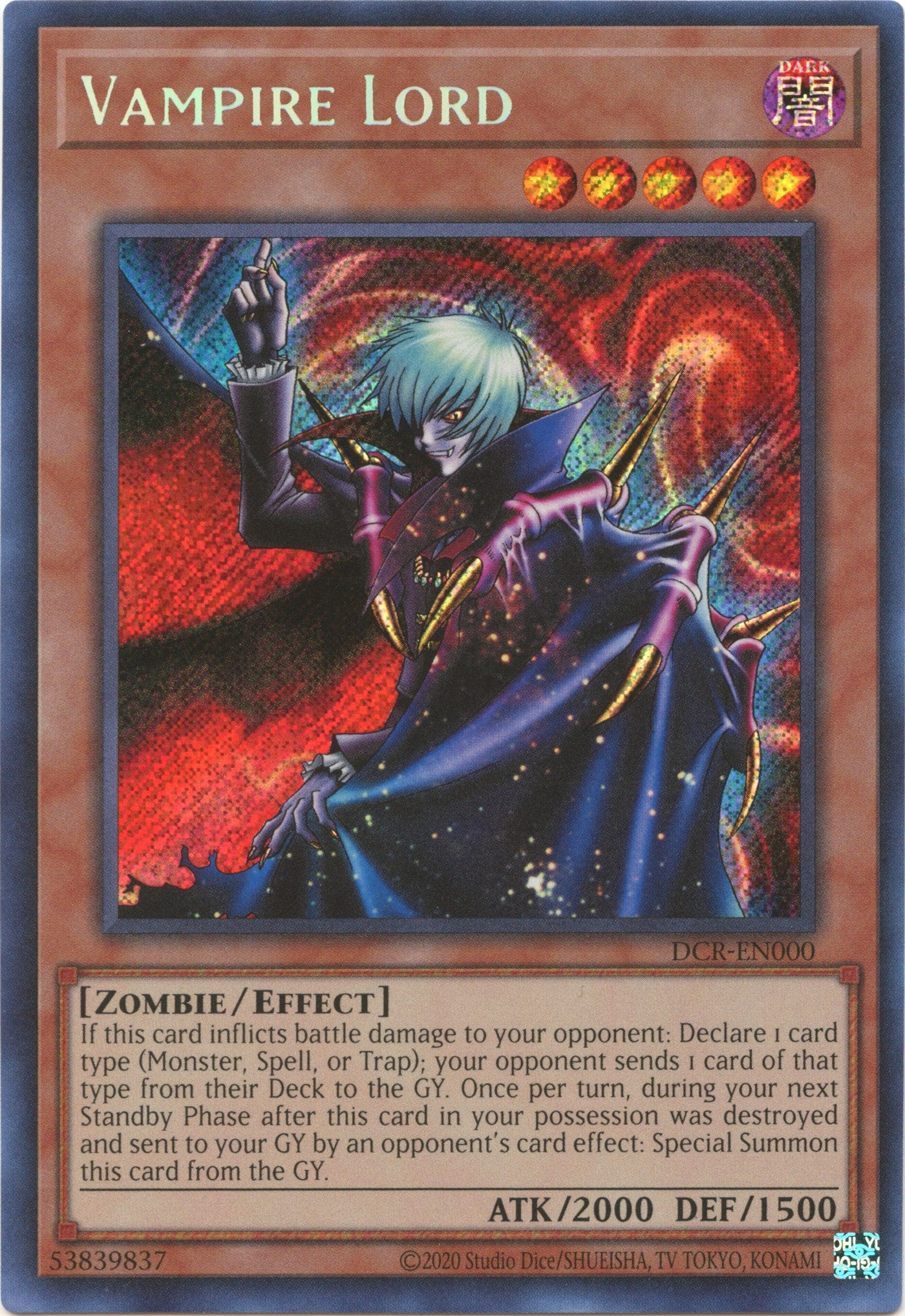 Vampire Lord (25th Anniversary) [DCR-EN000] Secret Rare | Galaxy Games LLC