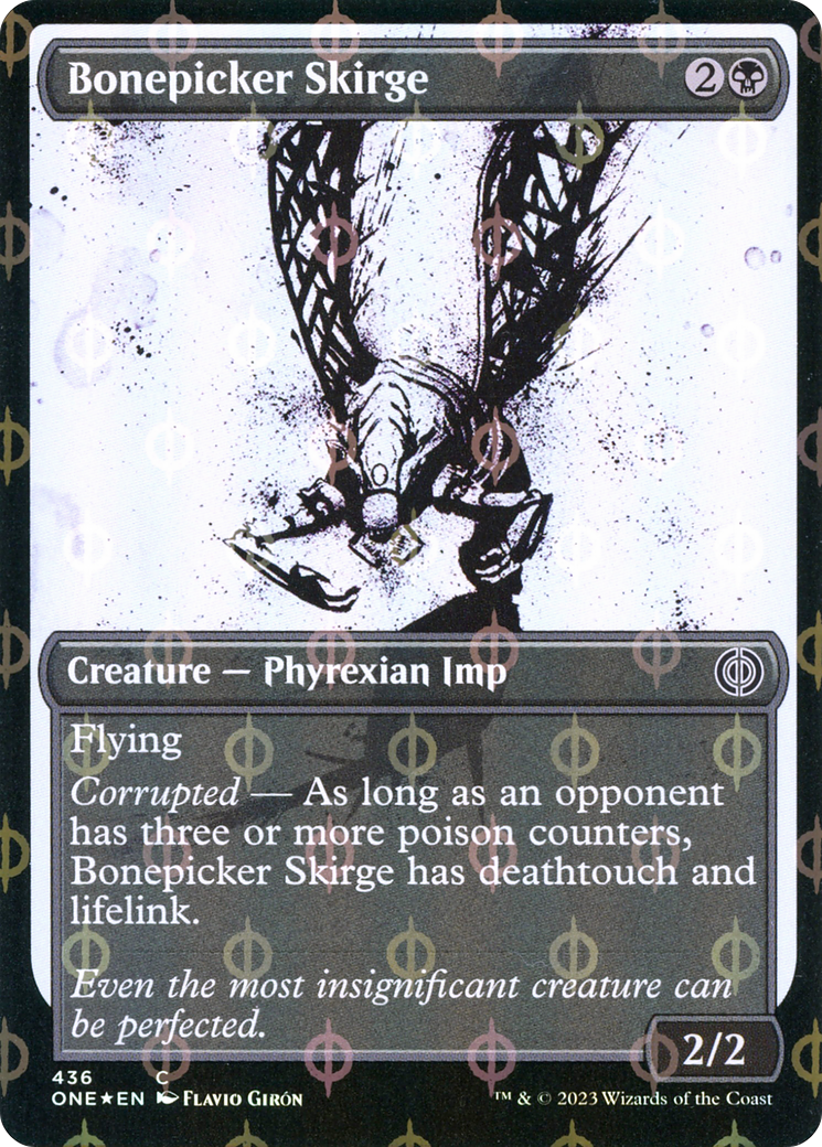 Bonepicker Skirge (Showcase Ichor Step-and-Compleat Foil) [Phyrexia: All Will Be One] | Galaxy Games LLC