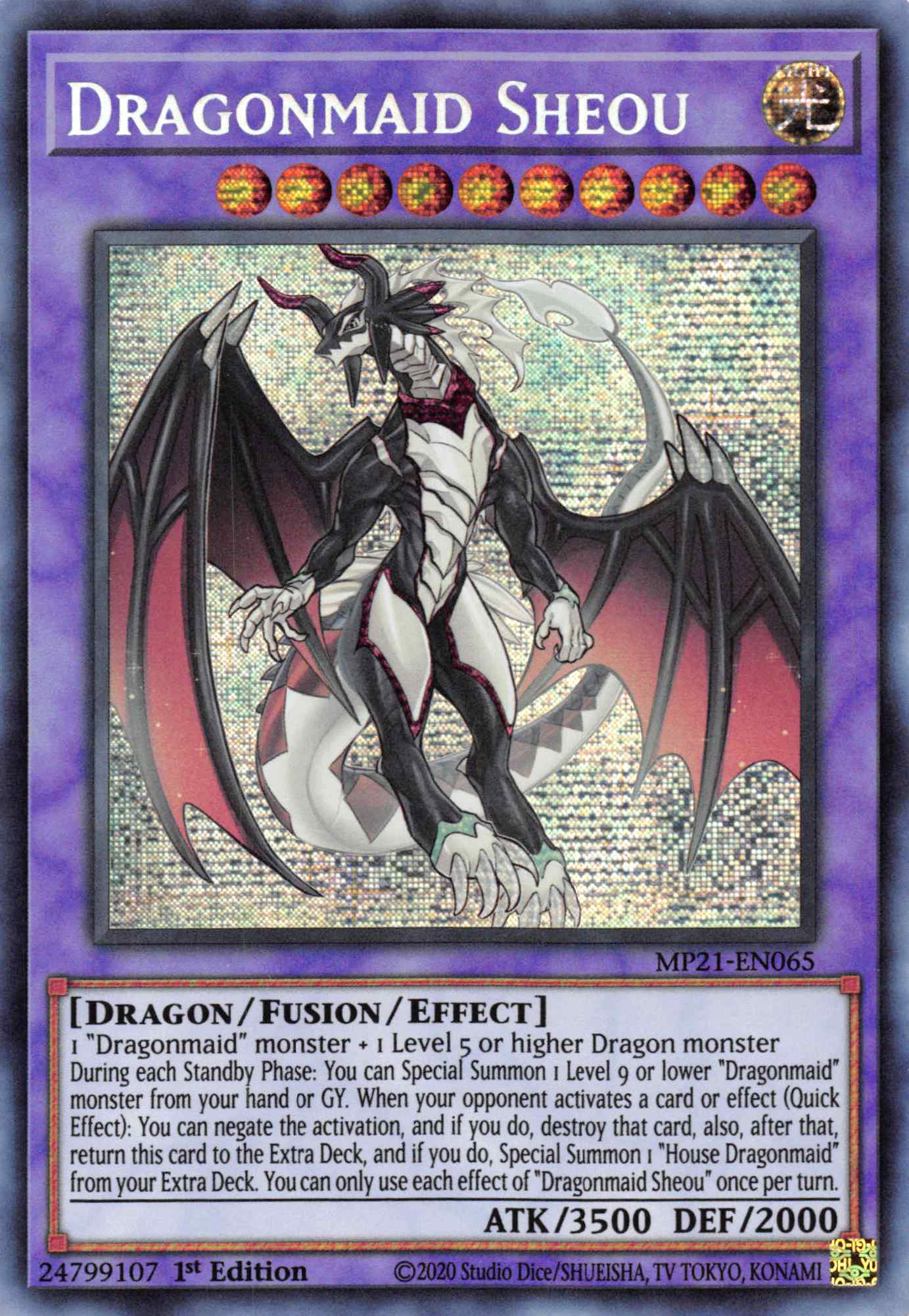 Dragonmaid Sheou [MP21-EN065] Prismatic Secret Rare | Galaxy Games LLC