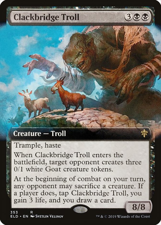 Clackbridge Troll (Extended Art) [Throne of Eldraine] | Galaxy Games LLC