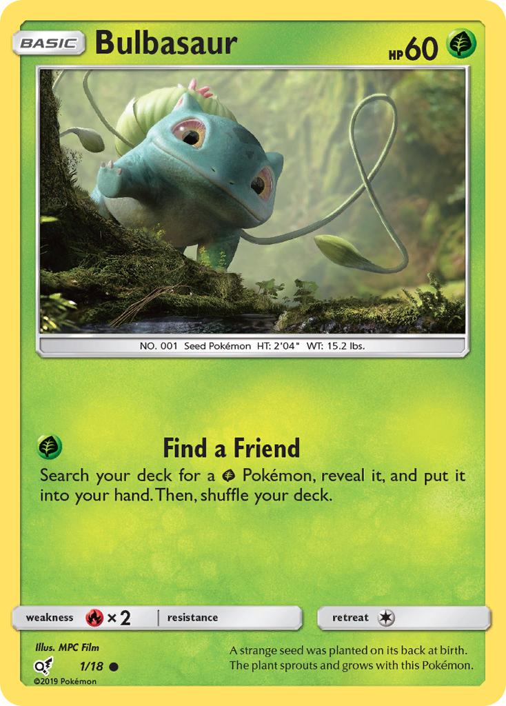 Bulbasaur (1/18) [Sun & Moon: Detective Pikachu] | Galaxy Games LLC