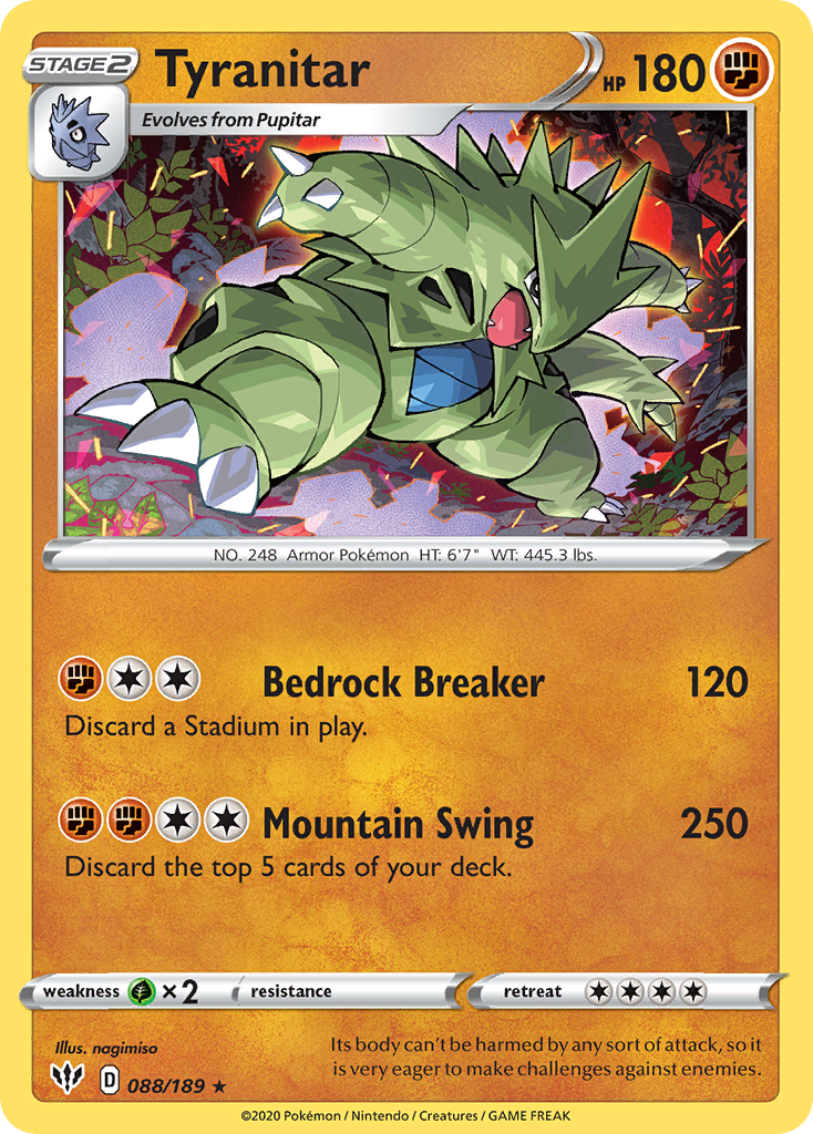 Tyranitar (088/189) [Sword & Shield: Darkness Ablaze] | Galaxy Games LLC