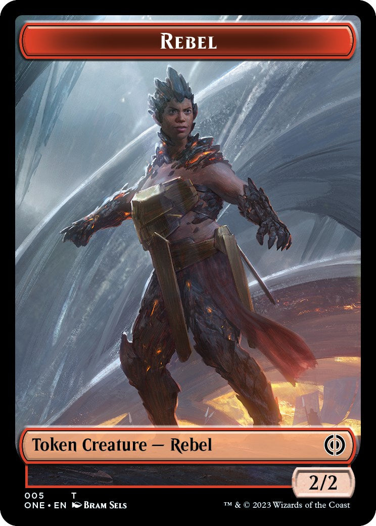 Rebel // Goblin Double-Sided Token [Phyrexia: All Will Be One Commander Tokens] | Galaxy Games LLC