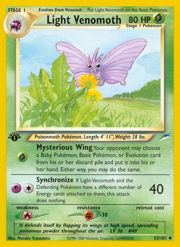 Light Venomoth (53/105) [Neo Destiny 1st Edition] | Galaxy Games LLC