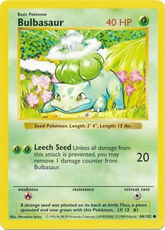 Bulbasaur (44/102) [Base Set Shadowless Unlimited] | Galaxy Games LLC