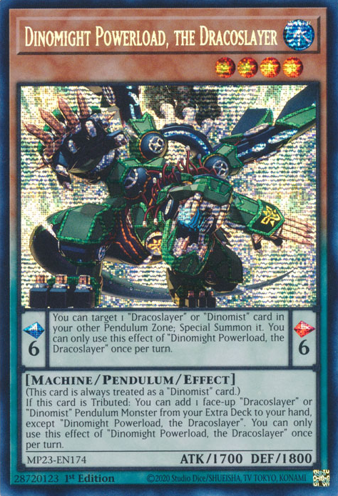 Dinomight Powerload, the Dracoslayer [MP23-EN174] Prismatic Secret Rare | Galaxy Games LLC