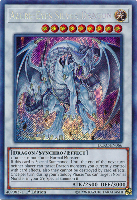 Azure-Eyes Silver Dragon [LCKC-EN066] Secret Rare | Galaxy Games LLC