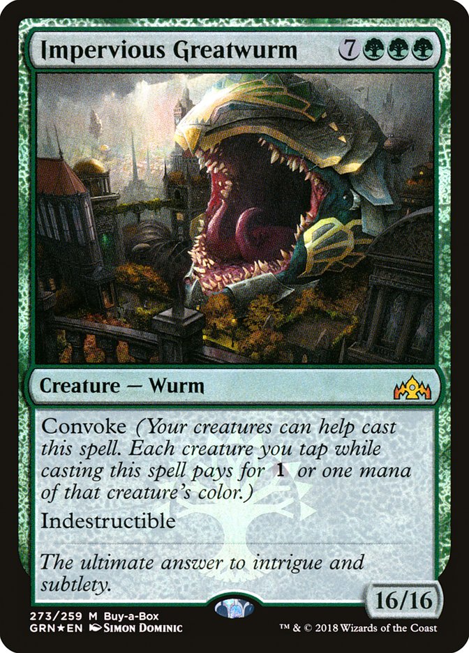 Impervious Greatwurm (Buy-A-Box) [Guilds of Ravnica] | Galaxy Games LLC