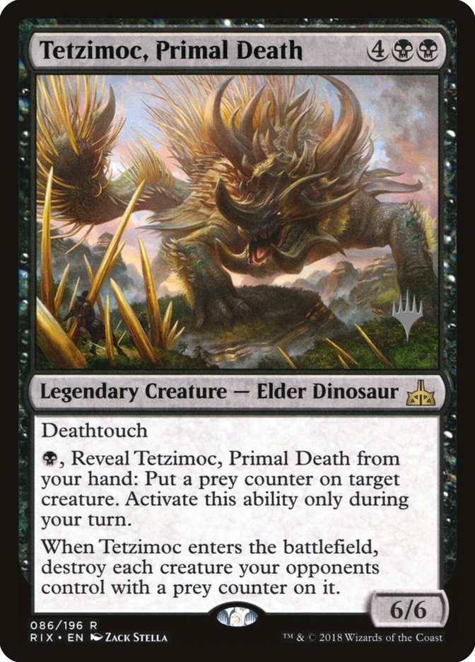 Tetzimoc, Primal Death (Promo Pack) [Rivals of Ixalan Promos] | Galaxy Games LLC