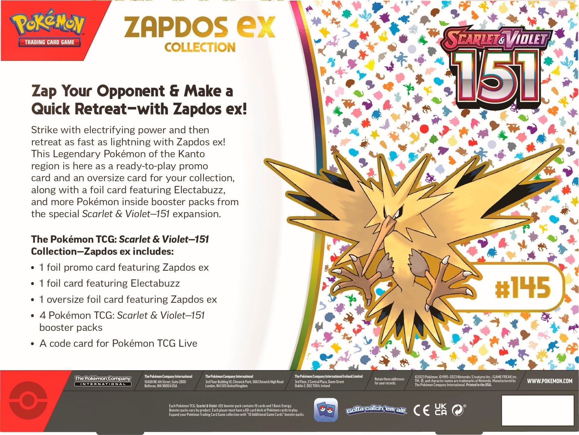 Scarlet & Violet: 151 - Zapdos ex Box | Galaxy Games LLC