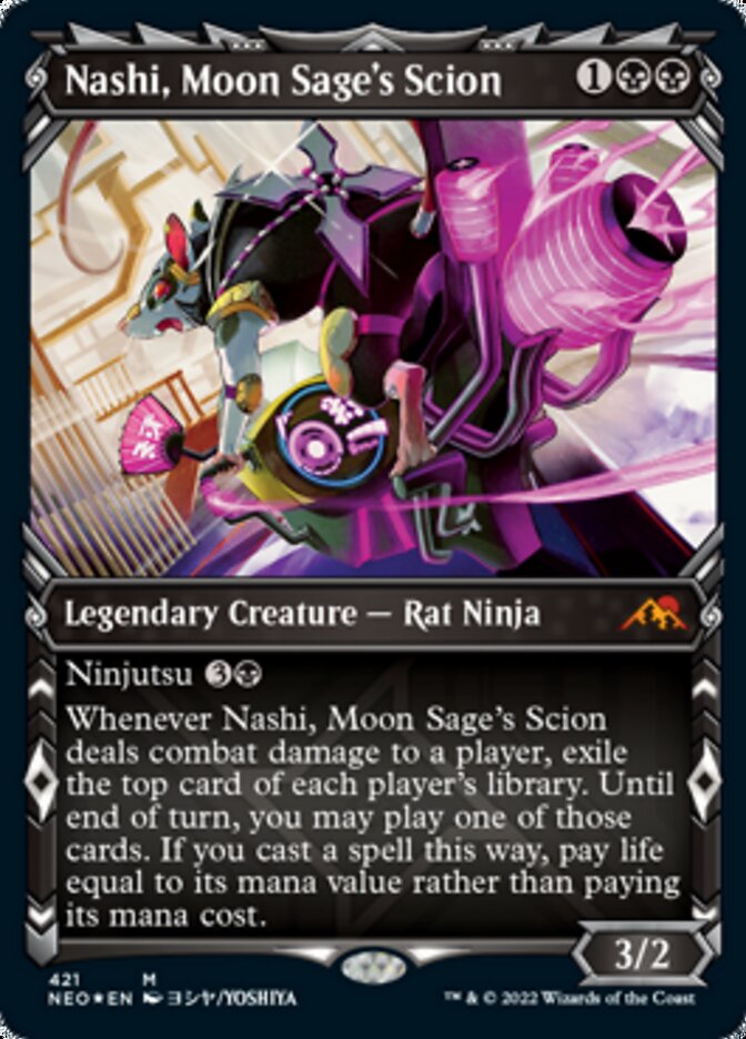 Nashi, Moon Sage's Scion (Showcase) (Foil Etched) [Kamigawa: Neon Dynasty] | Galaxy Games LLC