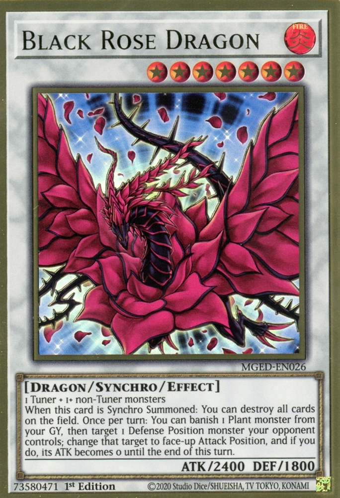 Black Rose Dragon [MGED-EN026] Gold Rare | Galaxy Games LLC