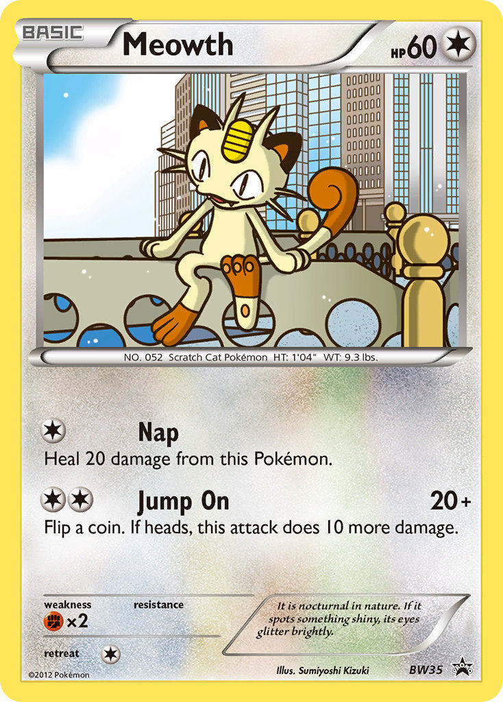 Meowth (BW35) (Cosmos Holo) [Black & White: Black Star Promos] | Galaxy Games LLC