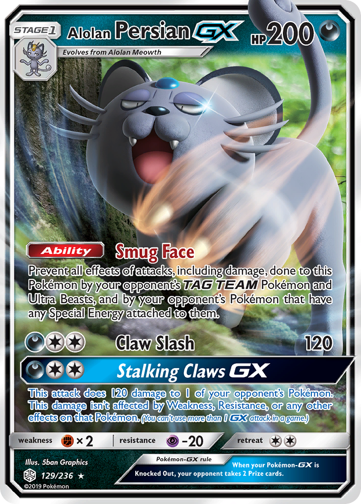 Alolan Persian GX (129/236) [Sun & Moon: Cosmic Eclipse] | Galaxy Games LLC