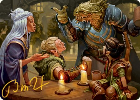 You Meet in a Tavern Art Card (Gold-Stamped Signature) [Dungeons & Dragons: Adventures in the Forgotten Realms Art Series] | Galaxy Games LLC