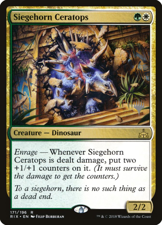 Siegehorn Ceratops (Promo Pack) [Rivals of Ixalan Promos] | Galaxy Games LLC