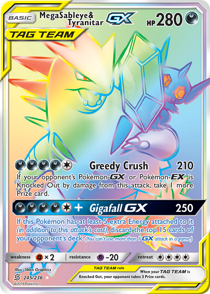 Mega Sableye & Tyranitar GX (245/236) [Sun & Moon: Unified Minds] | Galaxy Games LLC