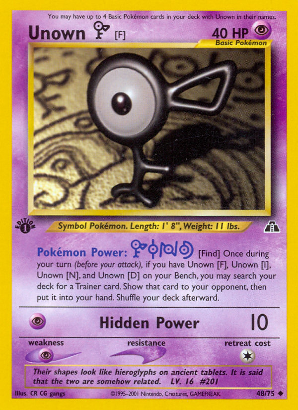 Unown [F] (48/75) [Neo Discovery 1st Edition] | Galaxy Games LLC