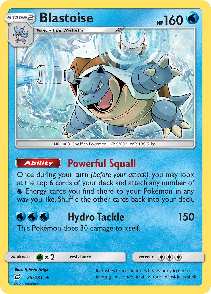 Blastoise (25/181) (Theme Deck Exclusive) [Sun & Moon: Team Up] | Galaxy Games LLC