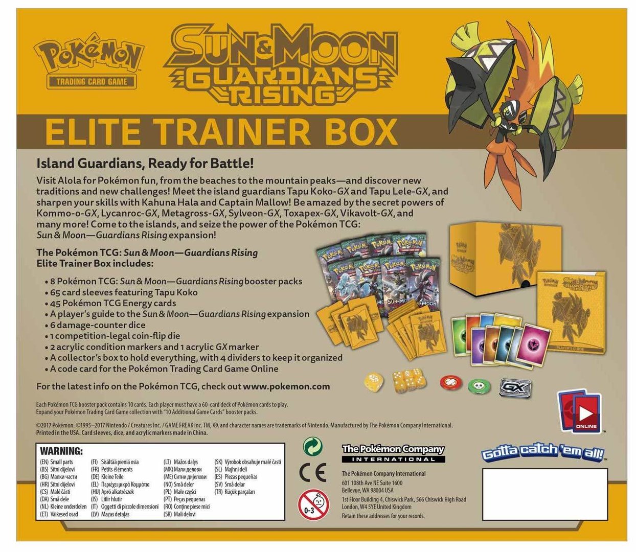 Sun & Moon: Guardians Rising - Elite Trainer Box | Galaxy Games LLC