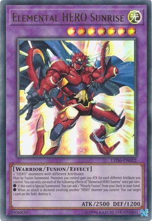 Elemental Hero Sunrise [LED6-EN012] Ultra Rare | Galaxy Games LLC