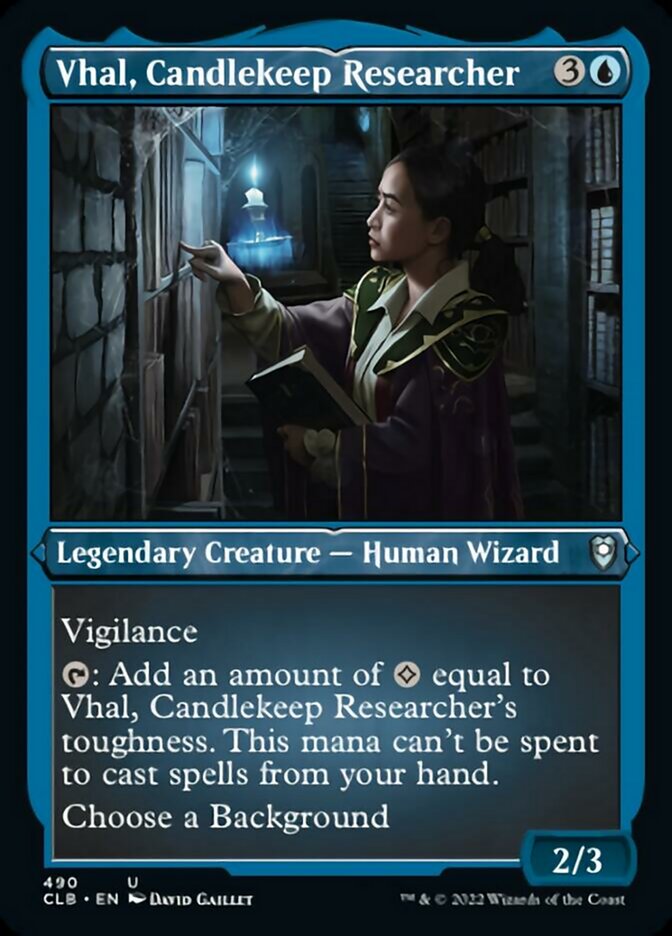 Vhal, Candlekeep Researcher (Foil Etched) [Commander Legends: Battle for Baldur's Gate] | Galaxy Games LLC