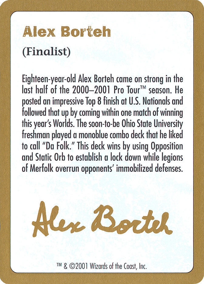 Alex Borteh Bio [World Championship Decks 2001] | Galaxy Games LLC