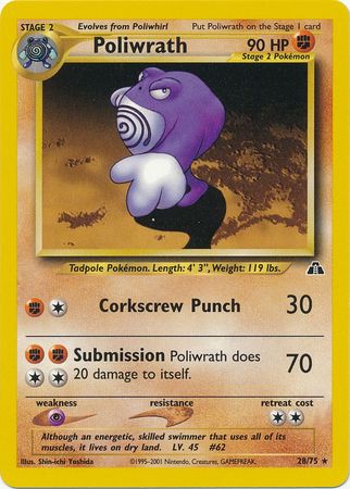 Poliwrath (28/75) [Neo Discovery Unlimited] | Galaxy Games LLC