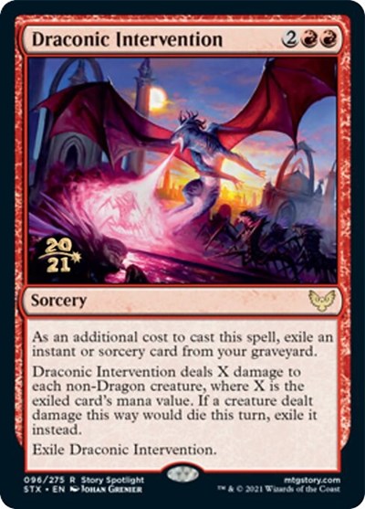 Draconic Intervention [Strixhaven: School of Mages Prerelease Promos] | Galaxy Games LLC