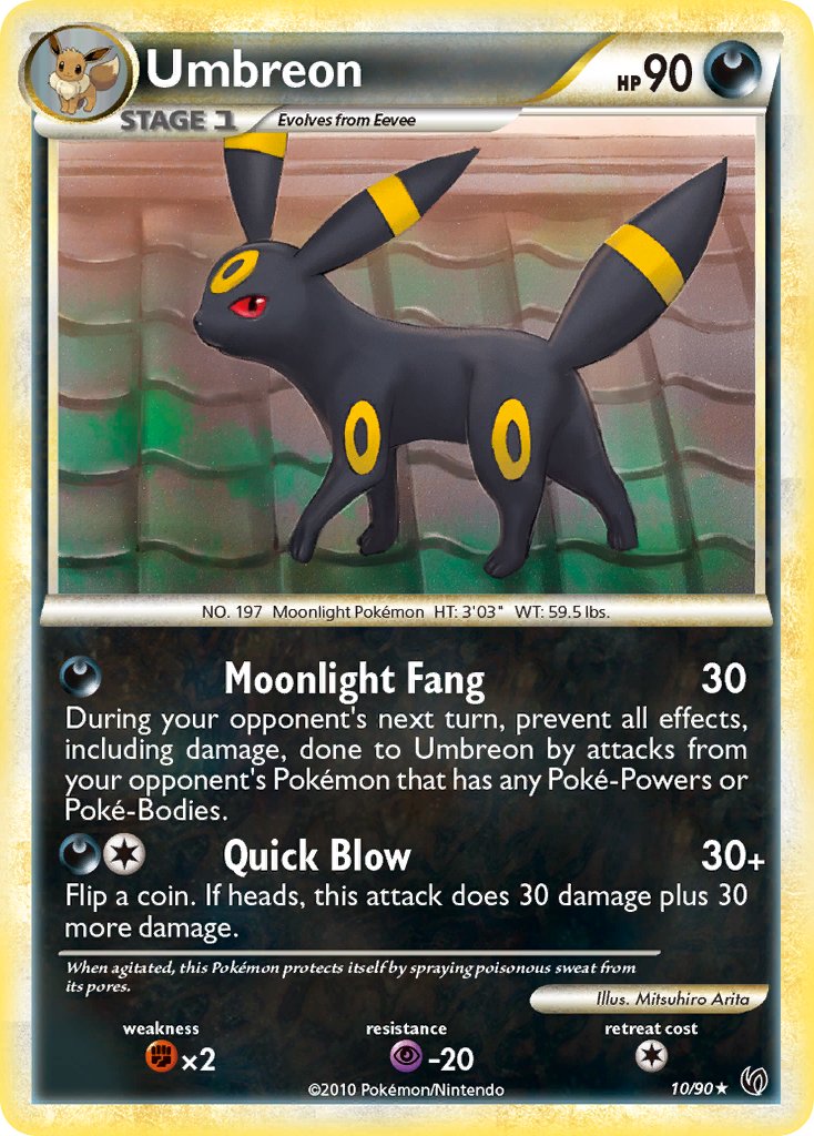 Umbreon (10/90) (Cracked Ice Holo) (Theme Deck Exclusive) [HeartGold & SoulSilver: Undaunted] | Galaxy Games LLC