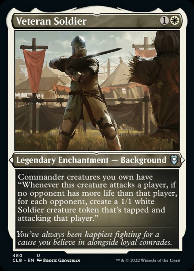 Veteran Soldier (Foil Etched) [Commander Legends: Battle for Baldur's Gate] | Galaxy Games LLC