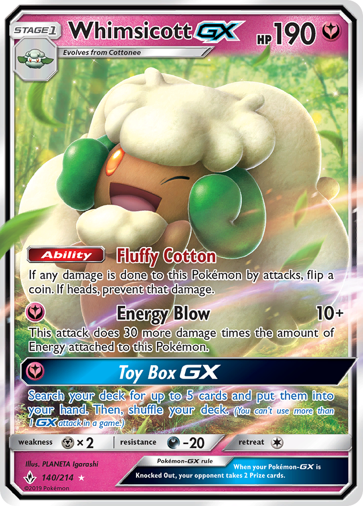 Whimsicott GX (140/214) [Sun & Moon: Unbroken Bonds] | Galaxy Games LLC