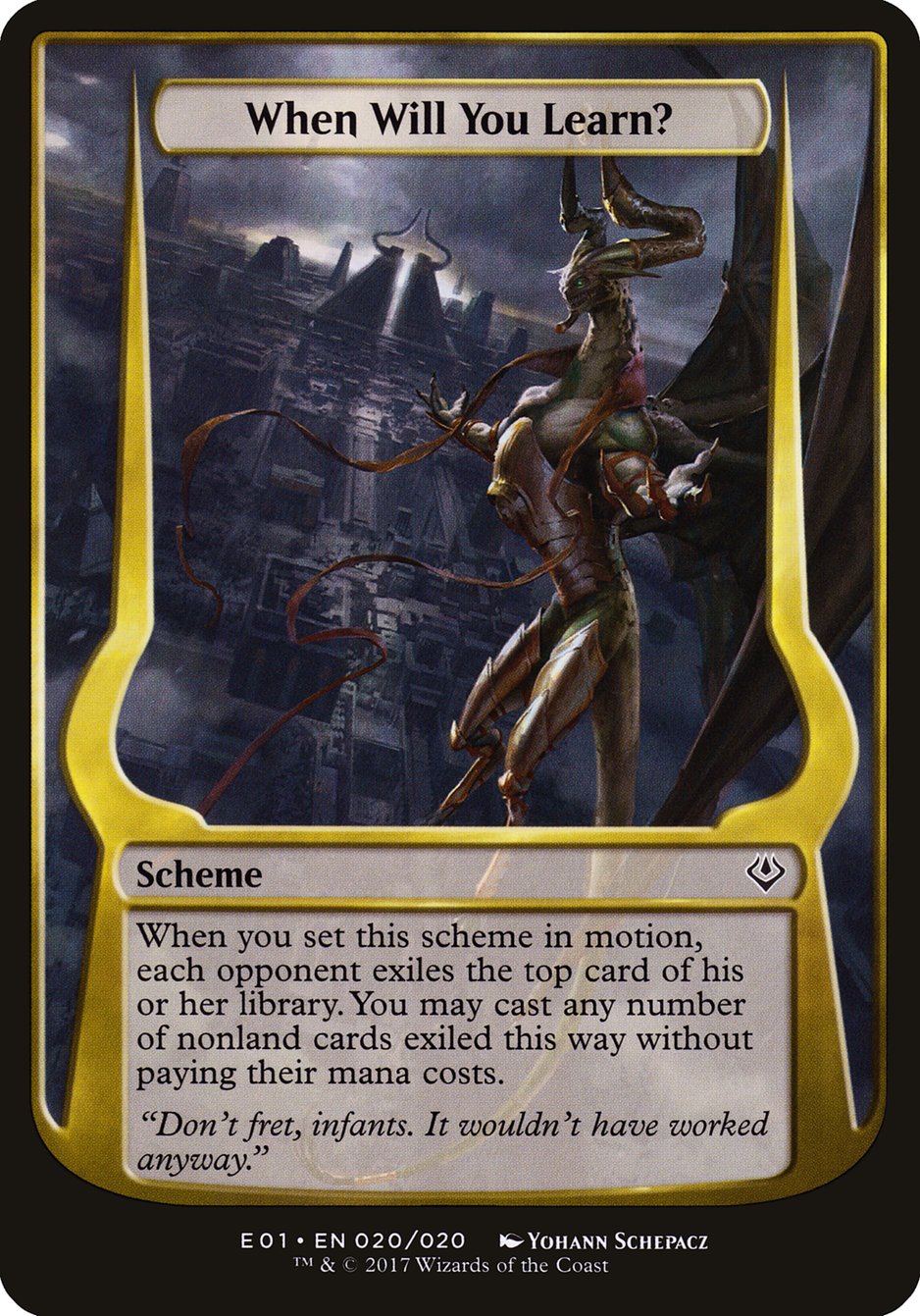 When Will You Learn? (Schemes) [Archenemy: Nicol Bolas Schemes] | Galaxy Games LLC