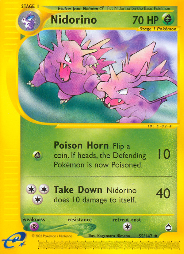 Nidorino (55/147) [Aquapolis] | Galaxy Games LLC