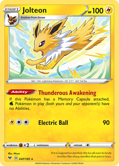 Jolteon (047/185) [Sword & Shield: Vivid Voltage] | Galaxy Games LLC