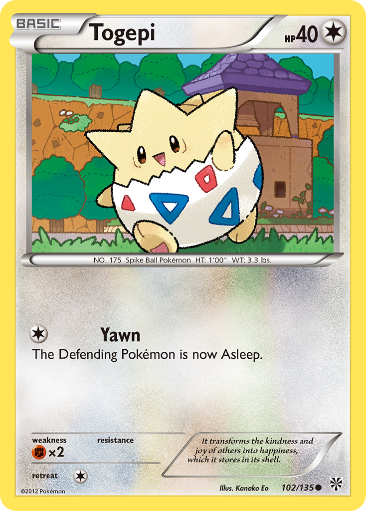 Togepi (102/135) [Black & White: Plasma Storm] | Galaxy Games LLC