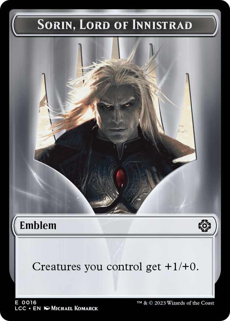 Emblem - Sorin, Lord of Innistrad // Vampire (0004) Double-Sided Token [The Lost Caverns of Ixalan Commander Tokens] | Galaxy Games LLC