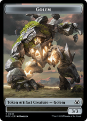 Golem // Blood Double-Sided Token [March of the Machine Commander Tokens] | Galaxy Games LLC