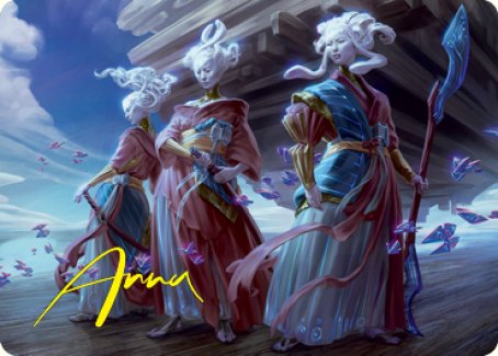 Guardians of Oboro Art Card (Gold-Stamped Signature) [Kamigawa: Neon Dynasty Art Series] | Galaxy Games LLC