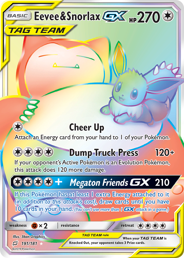 Eevee & Snorlax GX (191/181) [Sun & Moon: Team Up] | Galaxy Games LLC