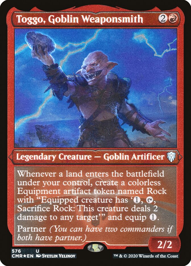 Toggo, Goblin Weaponsmith (Etched) [Commander Legends] | Galaxy Games LLC